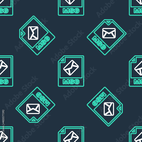 Line MSG file document. Download msg button icon isolated seamless pattern on black background. MSG file symbol. Vector.