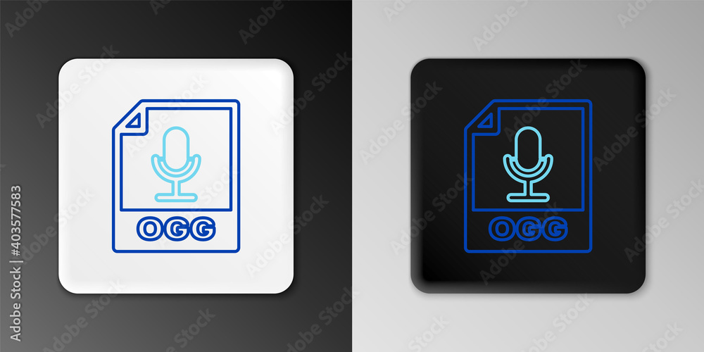 Line OGG file document. Download ogg button icon isolated on grey background. OGG file symbol. Colorful outline concept. Vector. Line OGG file document. Download ogg button icon isolated on grey background. OGG file symbol. Colorful outline concept. Vector.