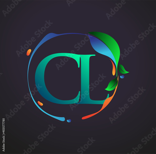 Initial Letter CL With nature elements Logo, colorful nature and environment logo. vector logo for business and company identity.