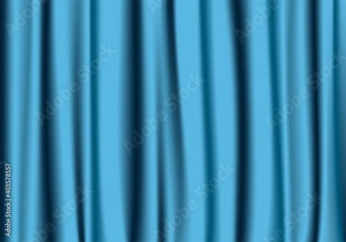 Illustration of light blue curtains. Vector illustration.