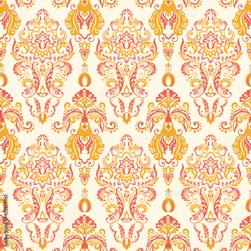 Vintage floral seamless patten. Classic Baroque wallpaper. seamless vector background