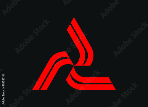 abstract red arrow