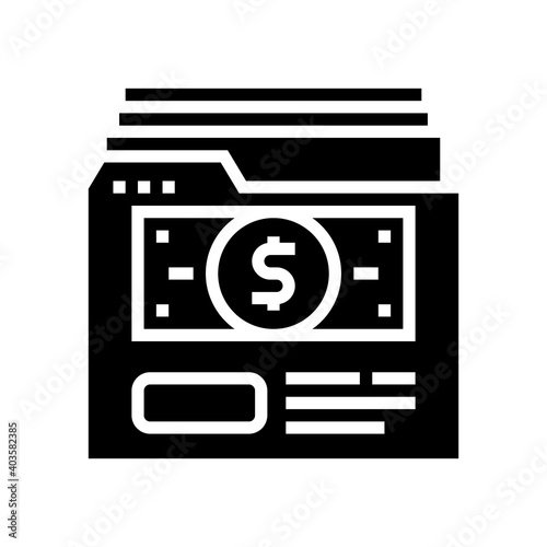 investment archive folder glyph icon vector. investment archive folder sign. isolated contour symbol black illustration