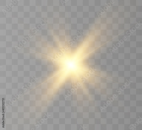 A bright flash of light flickering on a transparent background, for vector illustrations and backgrounds. 