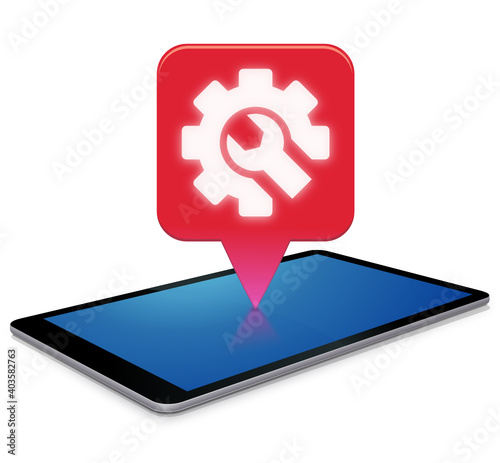 Tablette tactile avec un très mauvais indice de réparabilité rouge