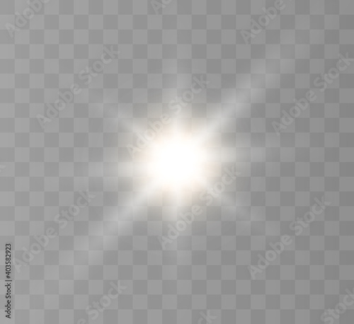 A bright flash of light flickering on a transparent background  for vector illustrations and backgrounds. 