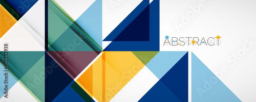 Geometric abstract background. Techno color triangle shapes. Vector illustration for covers, banners, flyers and posters and other designs