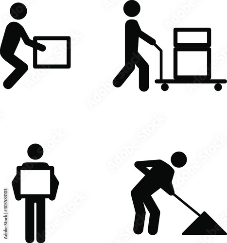 People icons: manual work postures.