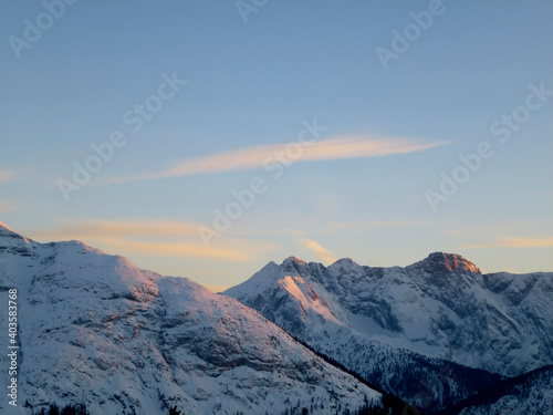 Winter hiking tour to Pleisenspitze mountain, Tyrol, Austria