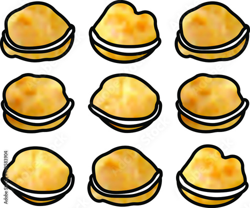 Plain cream-filled profiteroles.