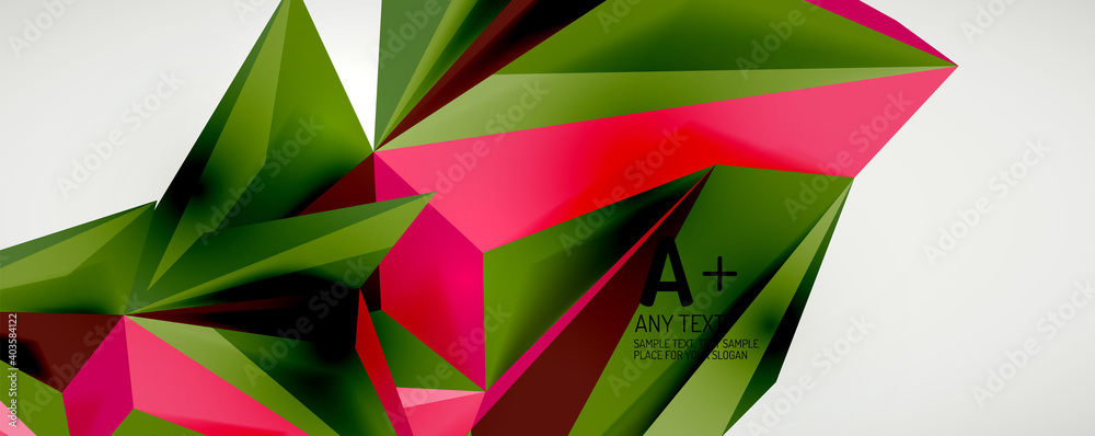 Vector triangle geometric backgrounds. Low poly 3d shape on light backdrop. Vector illustration for covers, banners, flyers and posters and other designs Vector triangle geometric backgrounds. Low poly 3d shape on light backdrop. Vector illustration for covers, banners, flyers and posters and other designs