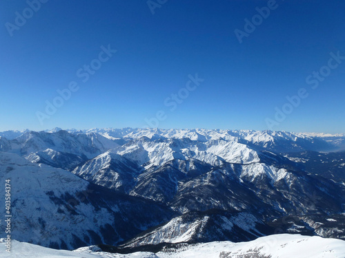 Winter hiking tour to Pleisenspitze mountain, Tyrol, Austria