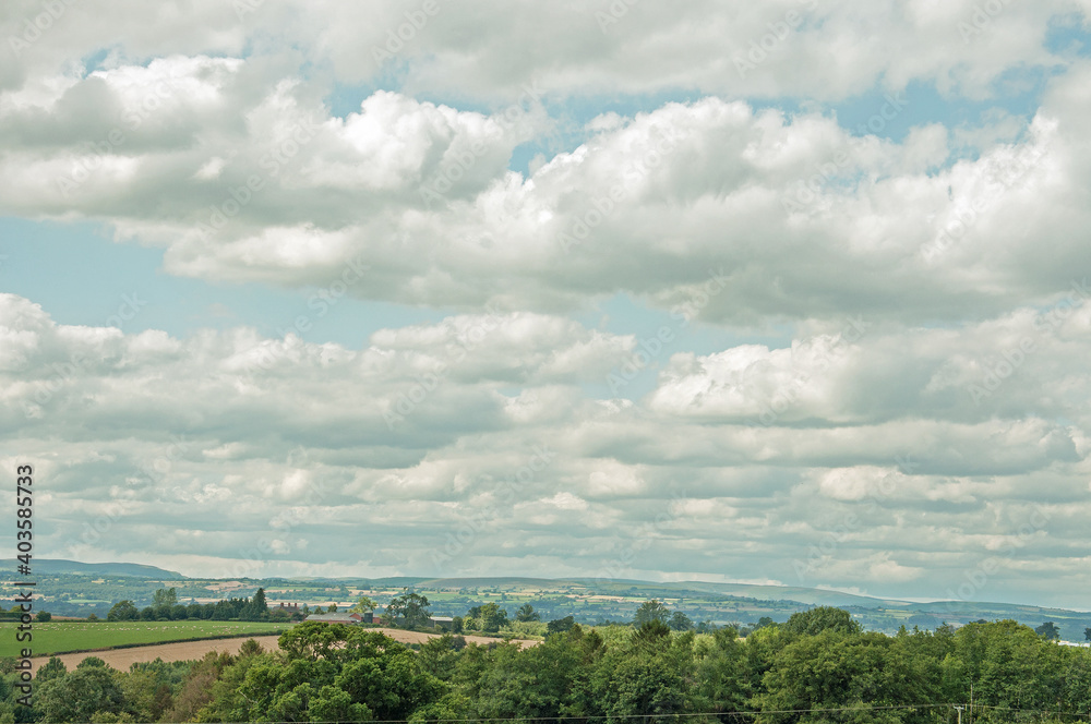 Clouds rolling over the Wales countryside.