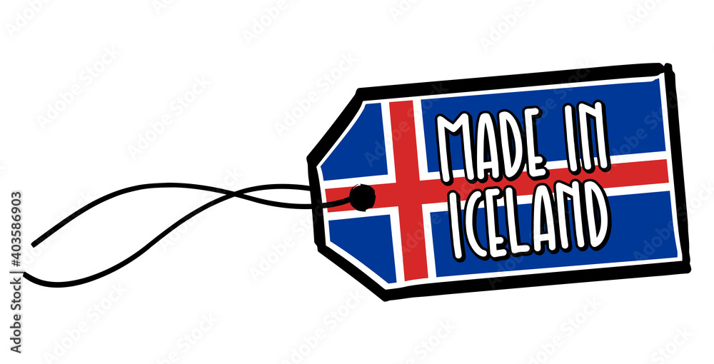 Made in Iceland Label on white Background.