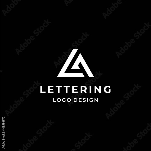 A modern, bold logo about triangles and letters LA on a dark background. EPS10, Vector.  © RIFTIAN
