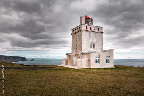 beautiful Dyrh  laey Lighthouse  Iceland