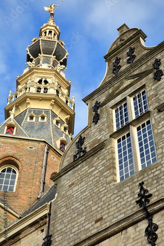 The Stadhuis (Town Hall) with its impressive decorated tower in Zierikzee, Zeeland, Netherlands
