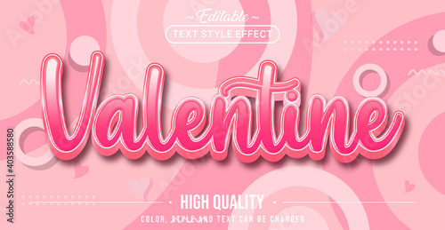 Editable text style effect - Valentine text style theme.