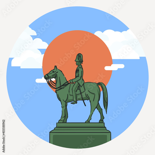 The Equestrian Statue of King Chulalongkorn, the important statue in Thailand referring to King Rama V.