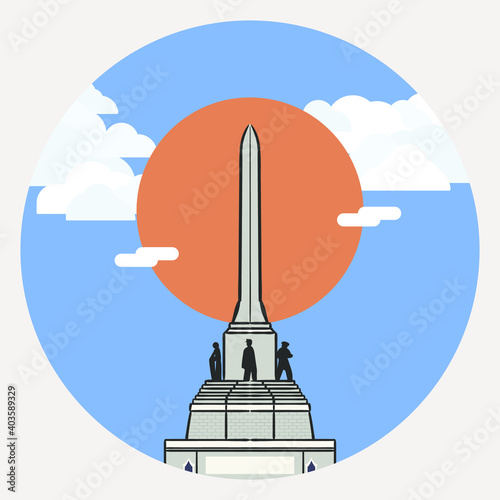 The Victory Monument, one of the big statue landmark in Thailand.