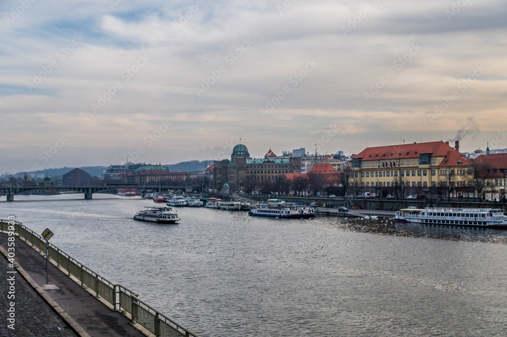 View on Prague from Prague metronom hill, December 2017
