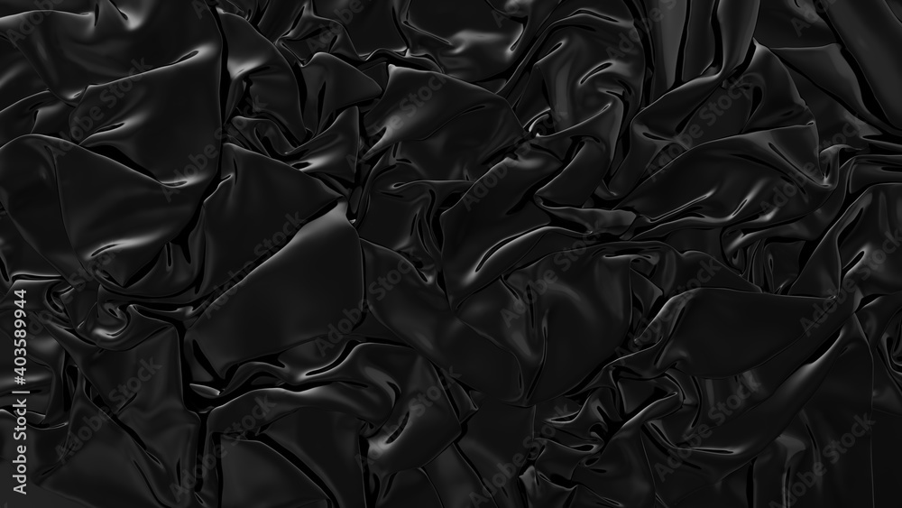 Abstract black latex background. Smooth black fashion. Dark luxury texture.  Black silk, satin. Stock Illustration | Adobe Stock