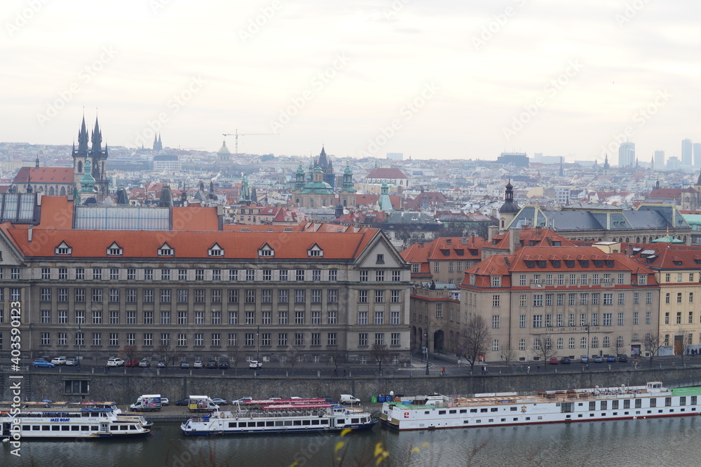 View on Prague from Prague metronom hill, December 2017