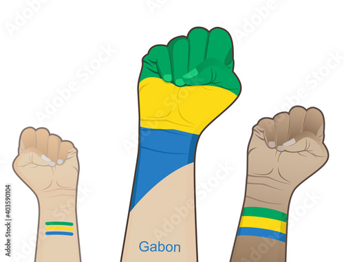 A fiery spirit of struggle, defending the good name of the nation by drawing the Gabon state flag on your hands