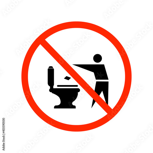 No toilet littering sign. Vector