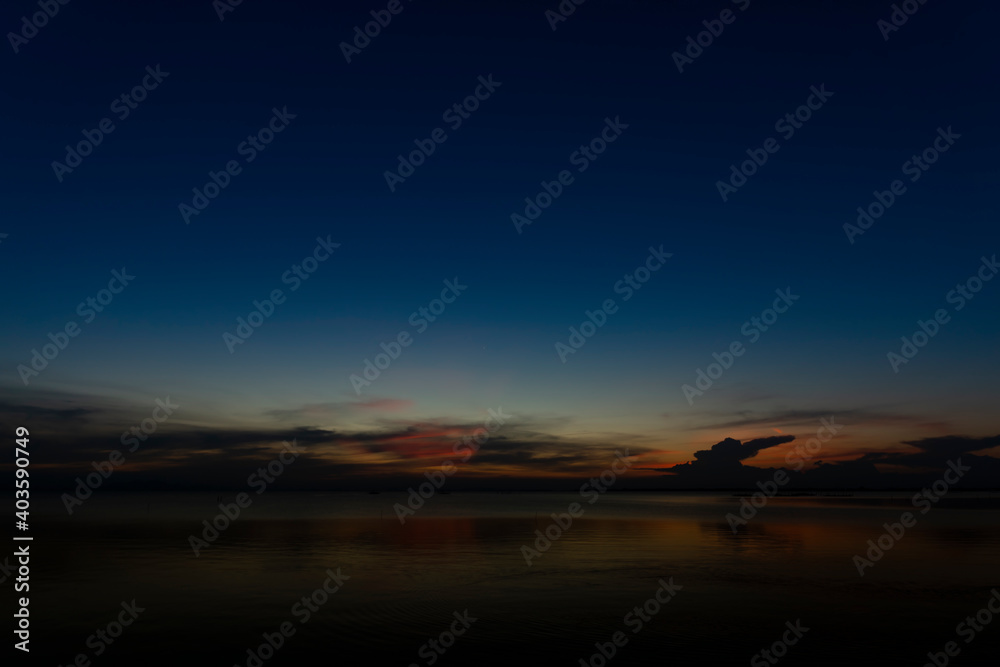 Twilight sky with star and motion water surface at the lake. Twilight sky with star and motion water surface at the lake.