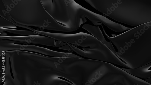 Abstract black latex background.  Smooth black fashion. Dark luxury texture. Black silk, satin. photo