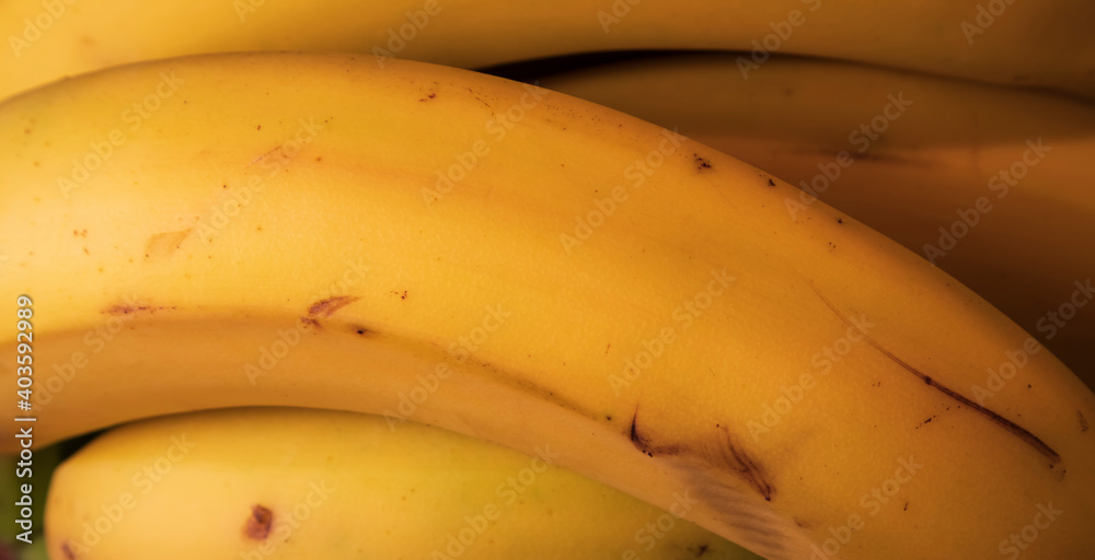 Bananas close up. Blurred background