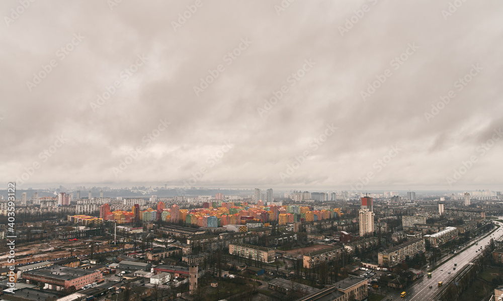 top view of the Kyiv city Ukraine