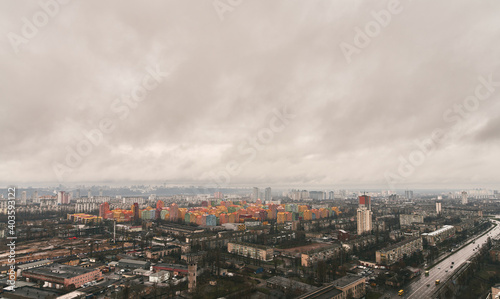 top view of the Kyiv city Ukraine