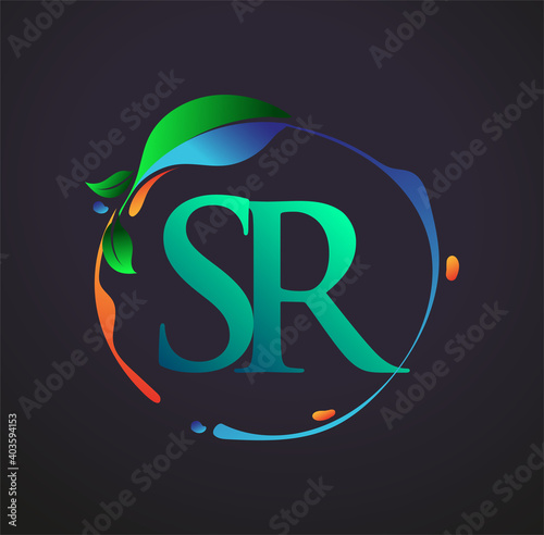 Initial Letter SR With nature elements Logo, colorful nature and environment logo. vector logo for business and company identity. photo