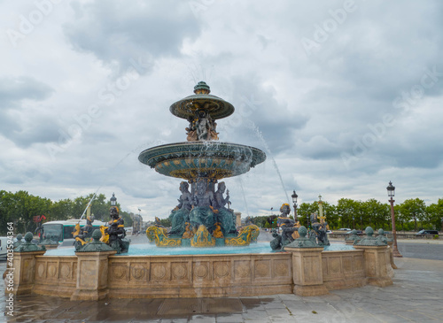 Fountain on Place de la Concorde Paris France