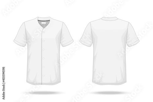 Specification Baseball T Shirt Mockup isolated on white background , Blank space on the shirt for the design and placing elements or text on the shirt , blank for printing , vector illustration