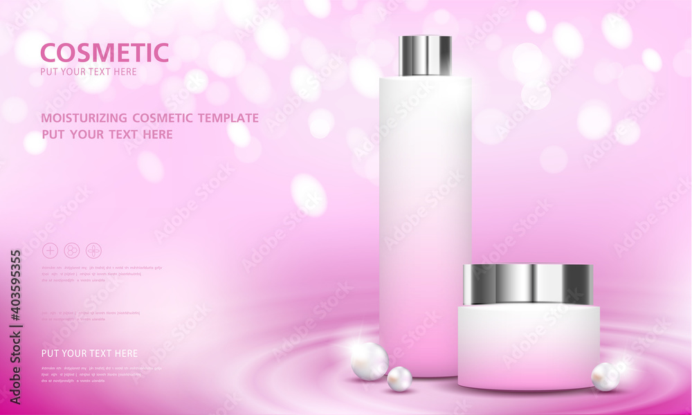 cosmetic product poster, bottle package design with moisturizer cream or liquid, sparkling background with glitter polka, vector design. cosmetic product poster, bottle package design with moisturizer cream or liquid, sparkling background with glitter polka, vector design.
