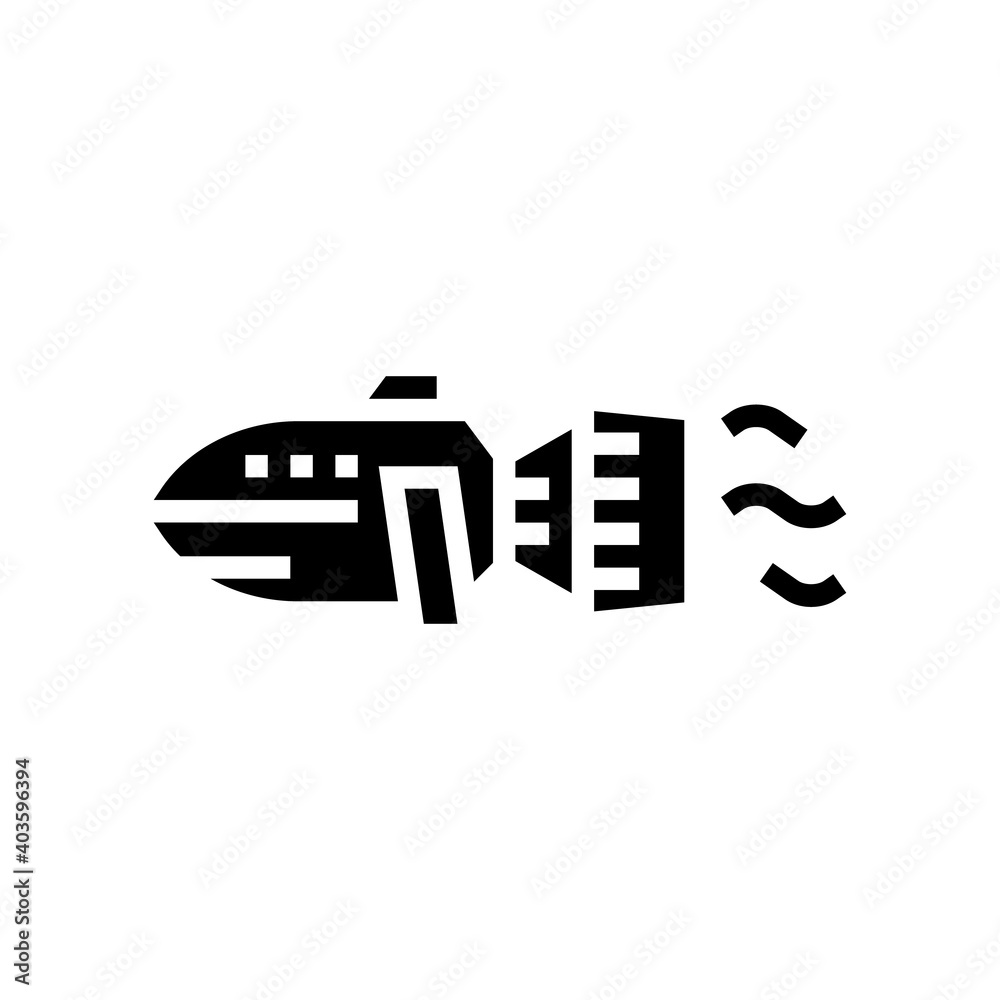 underwater scooter glyph icon vector. underwater scooter sign. isolated contour symbol black illustration