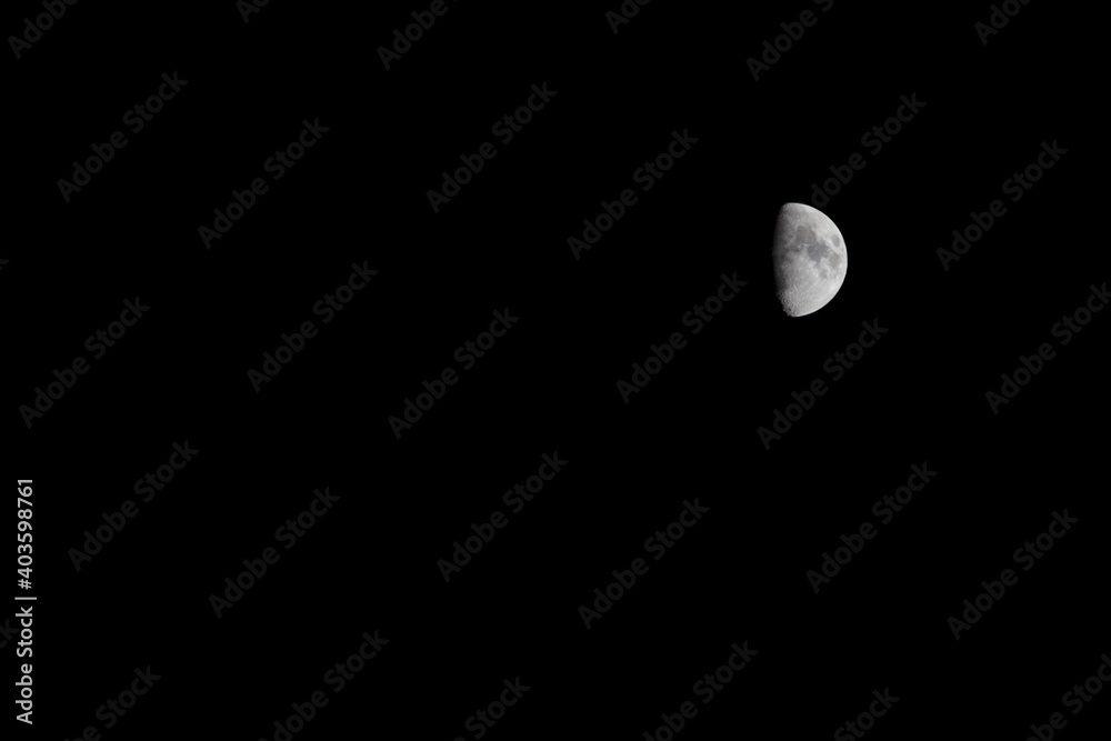 'A still life with the moon': Waxing gibbous on a pitch black background 'A still life with the moon': Waxing gibbous on a pitch black background