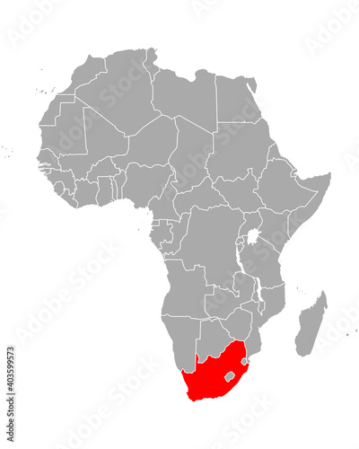Karte von Südafrika in Afrika