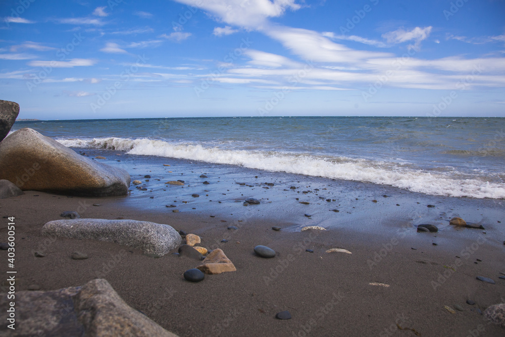 a lot of stones on the irish coast