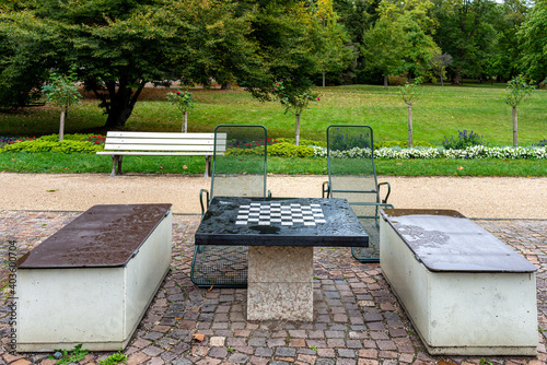 Chess board in the park