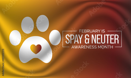 Vector illustration on the theme of Spay and Neuter awareness month observed each year during February.