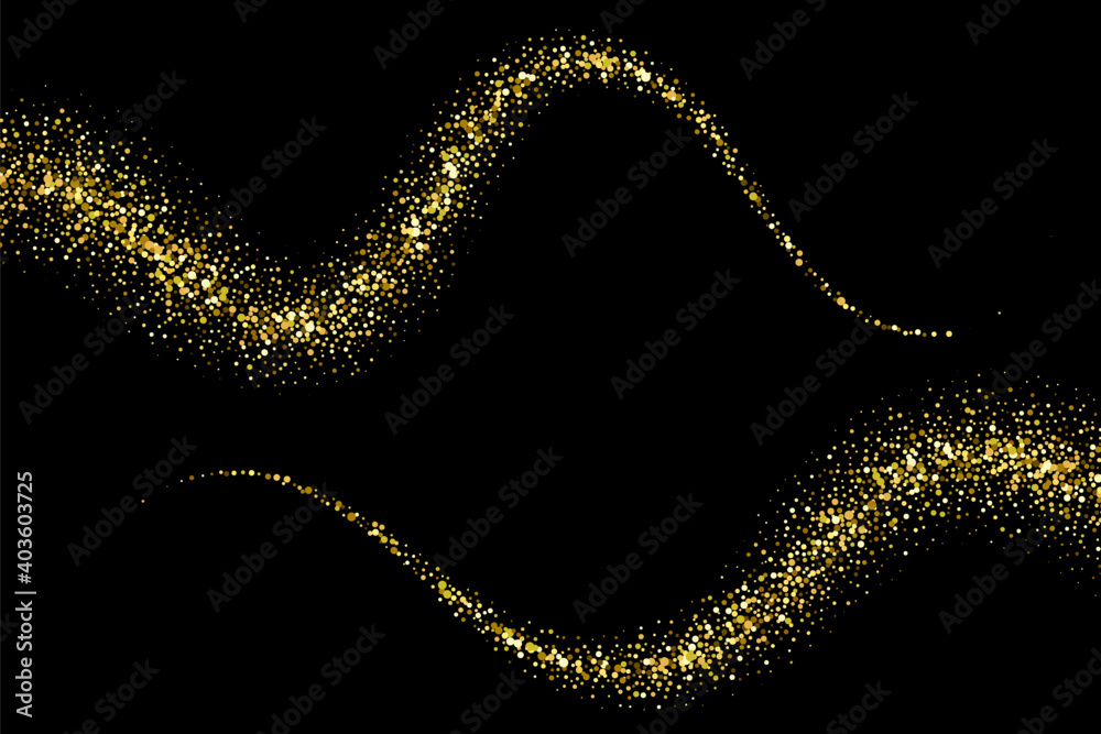 Abstract gold dust glitter design star wave background, vector design ...