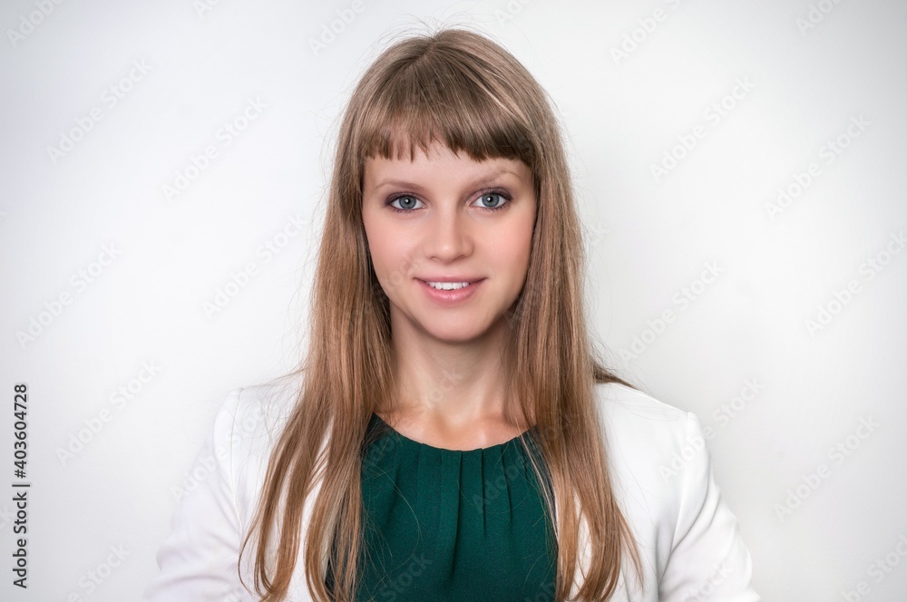 Portrait of successful business woman isolated on white Portrait of successful business woman isolated on white