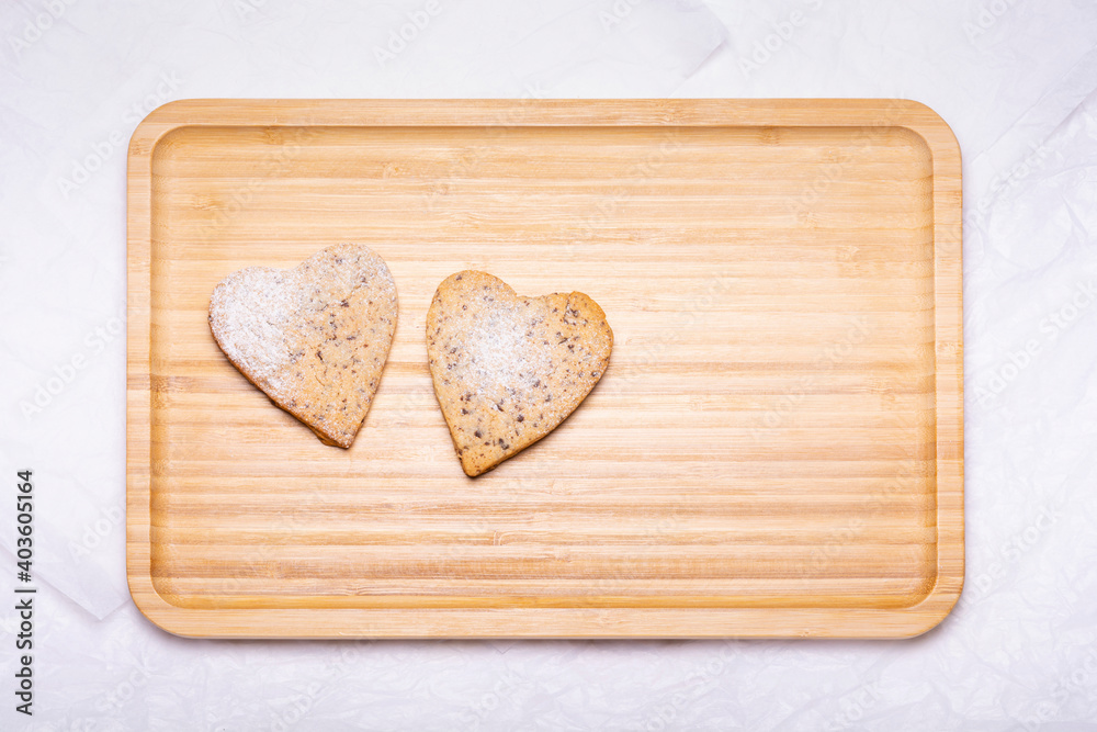 Couple of heart shaped cookies for Valentine's Day Couple of heart shaped cookies for Valentine's Day
