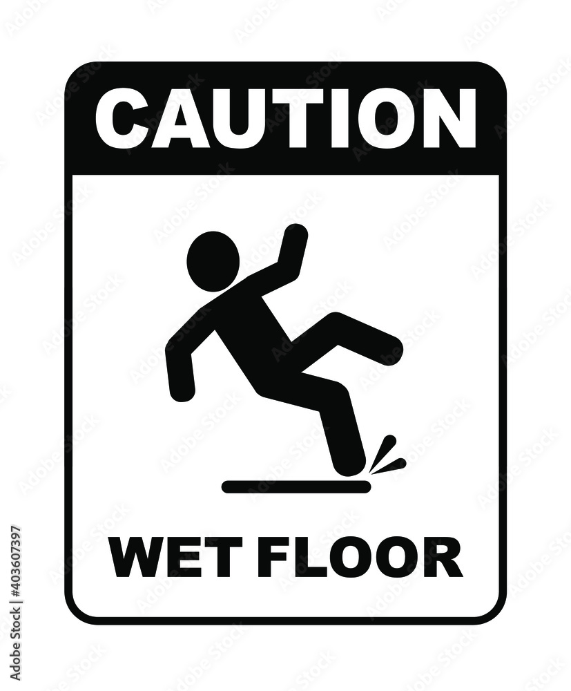 wet floor sign on white background wet floor sign on white background