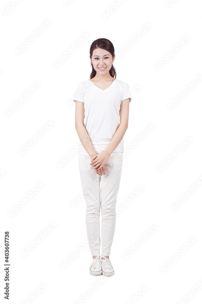 Fototapeta premium A portrait of a happy young woman 