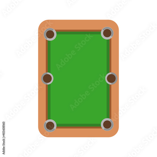 Pool billiard table from above flat vector graphic clipart illustration isolated